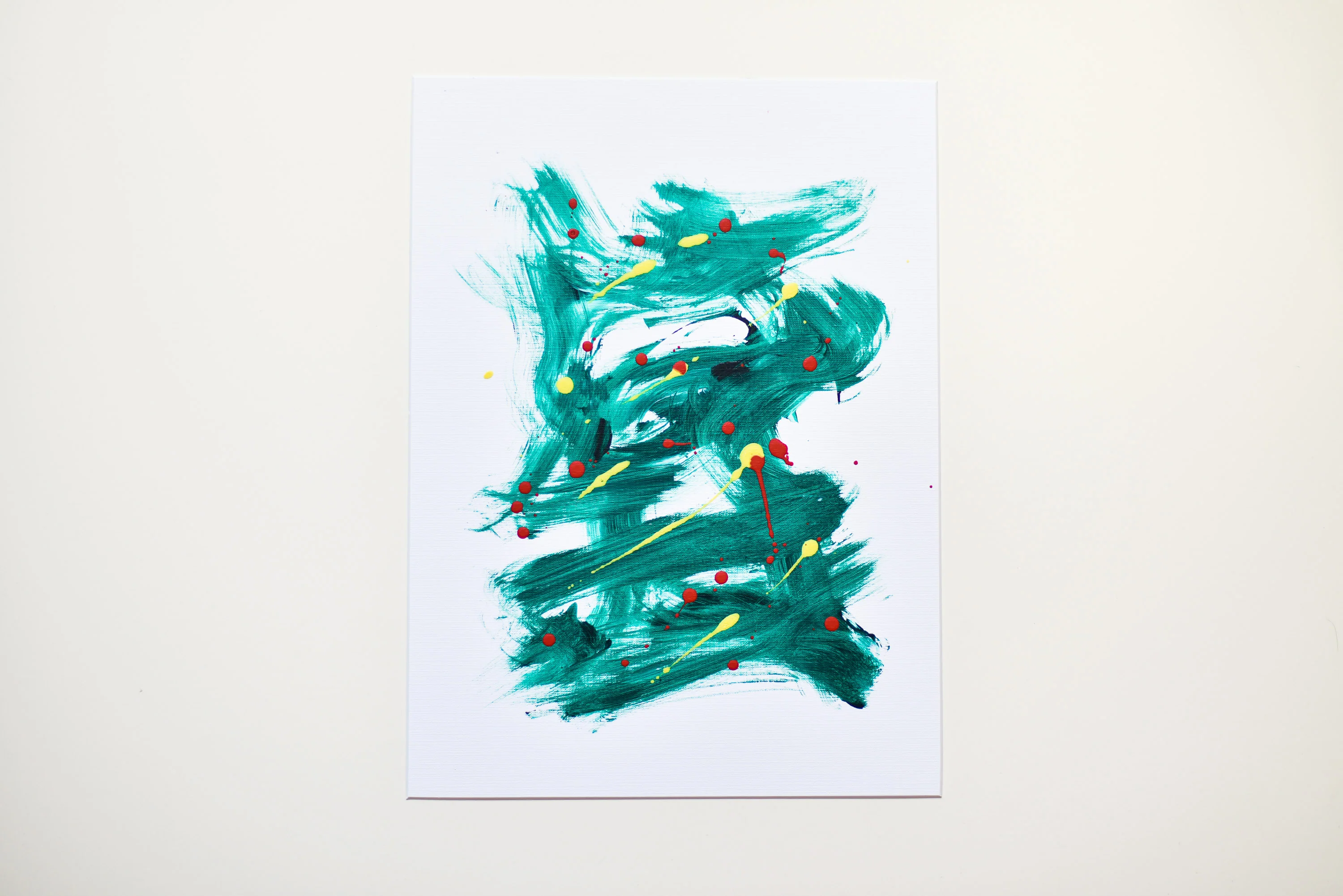 Green Abstract | Painting on Cardboard - Image 3