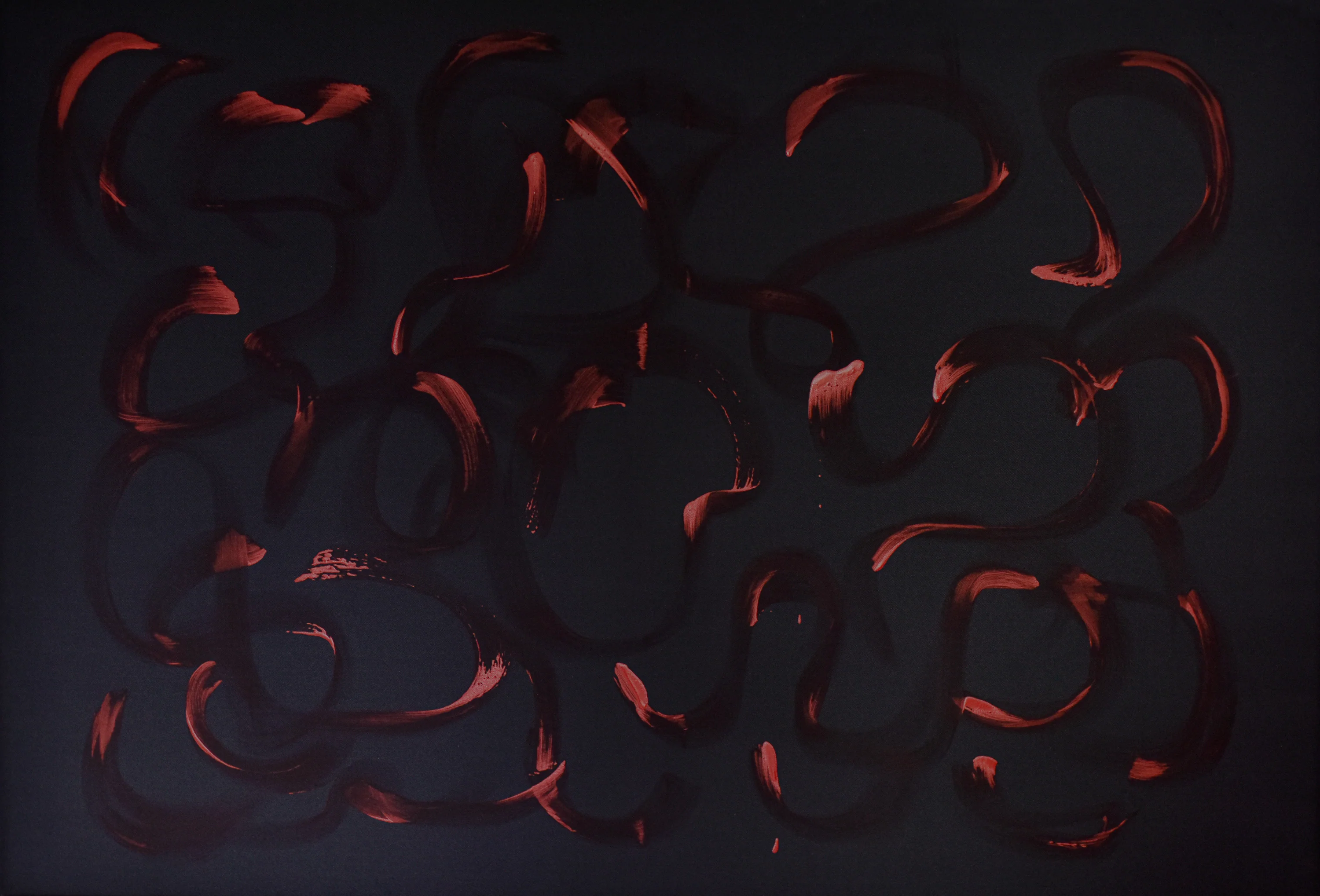 Large Abstract Painting | Black And Red 3