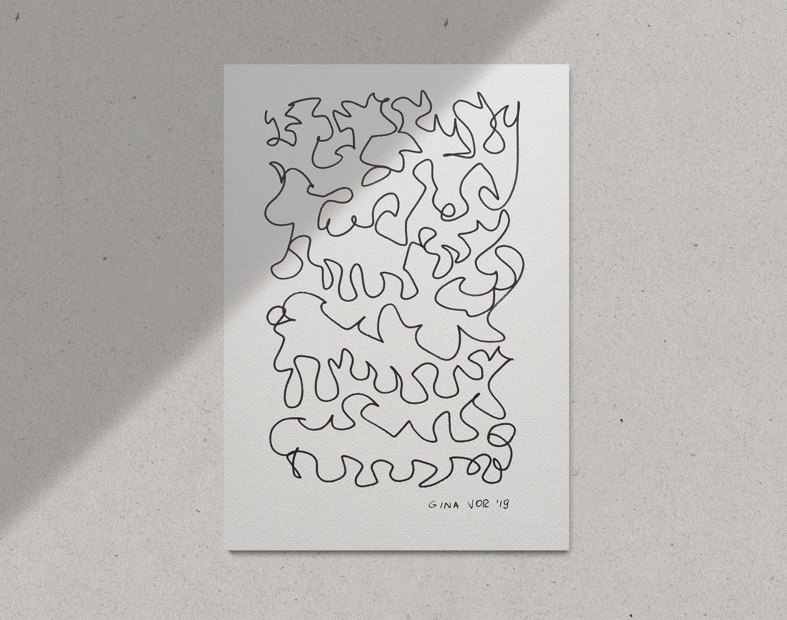 Line 1 | Drawing on Cardboard