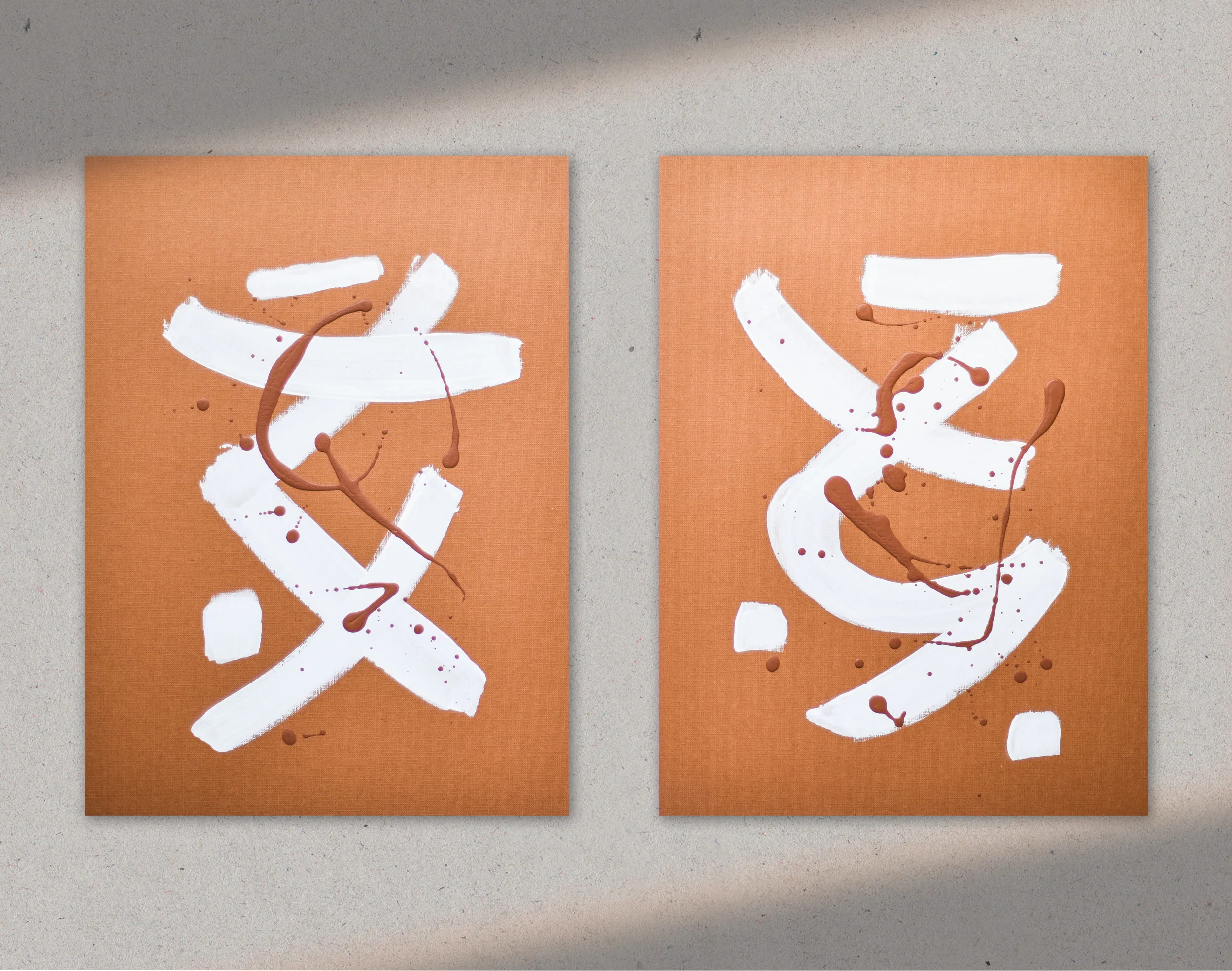 Nude Diptych | Paintings on Cardboard