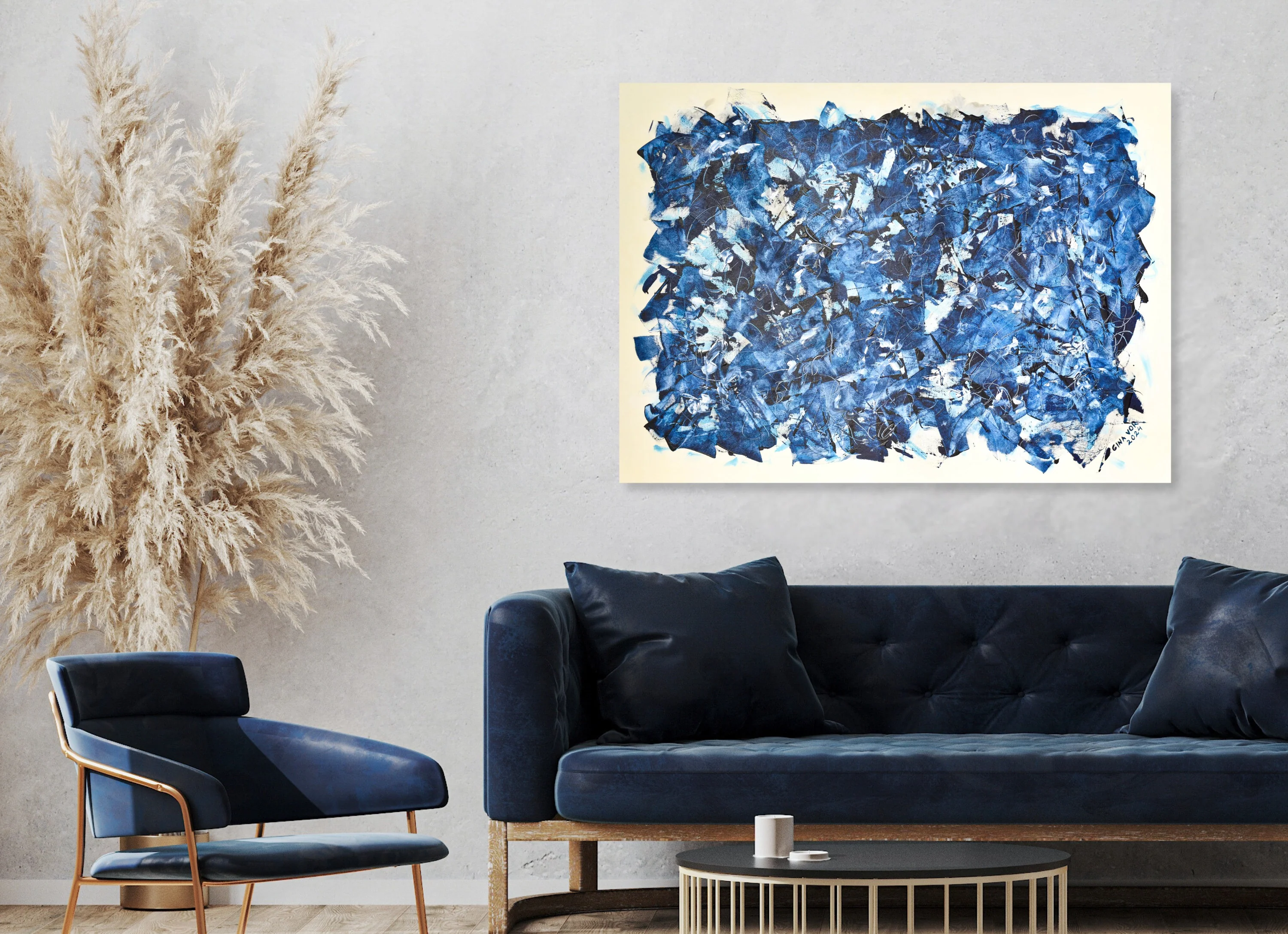 Prussian Blue 17 |  Abstract Painting - Image 2
