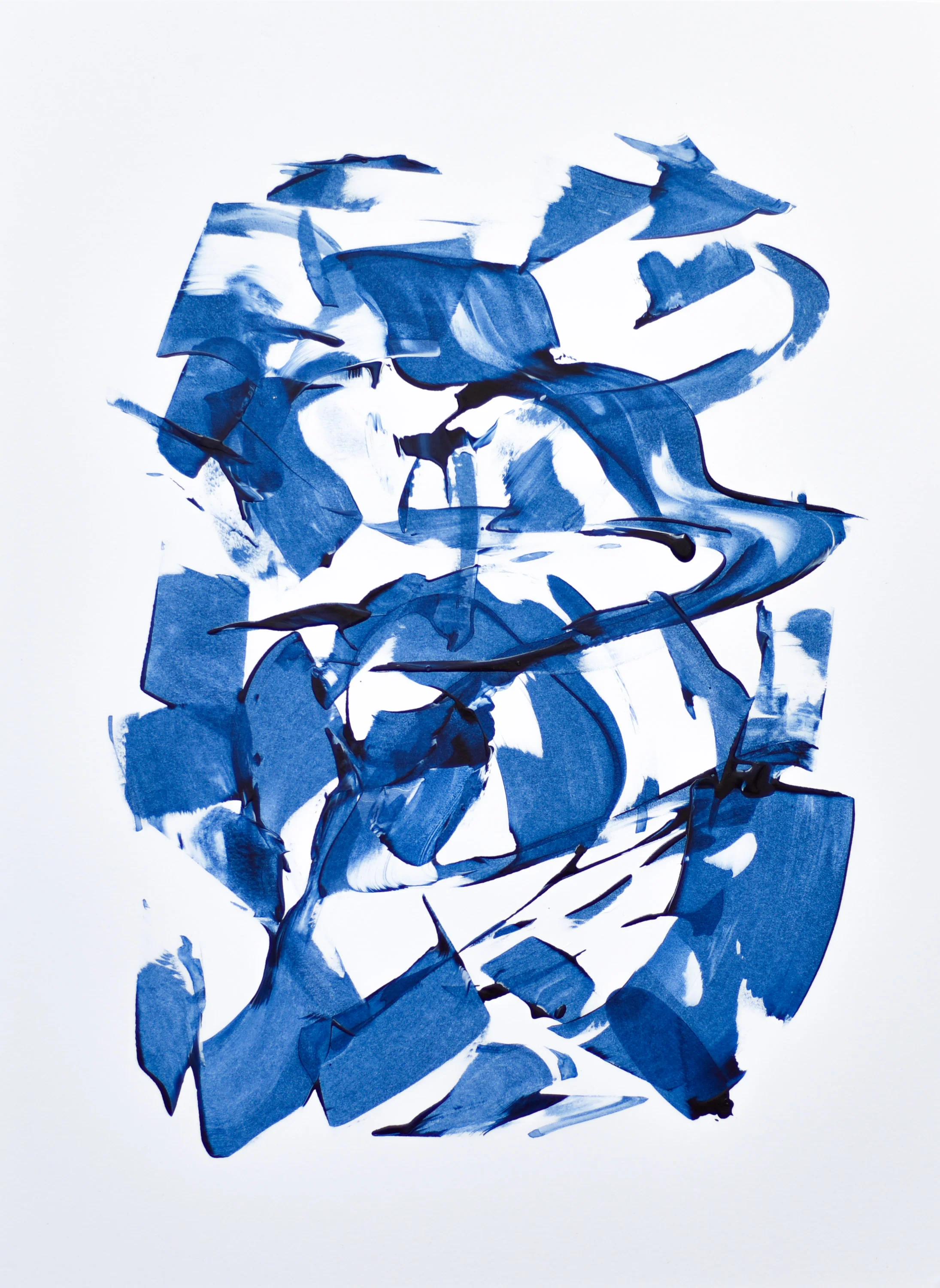Prussian Blue 5 | Painting on Cardboard - Image 3