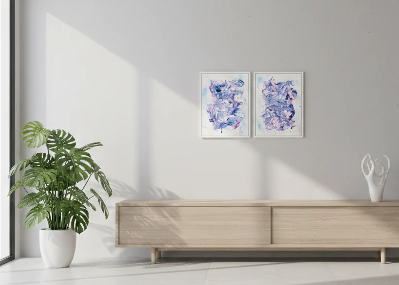 Two Purple Supernovas | Paintings on Cardboard - Image 2