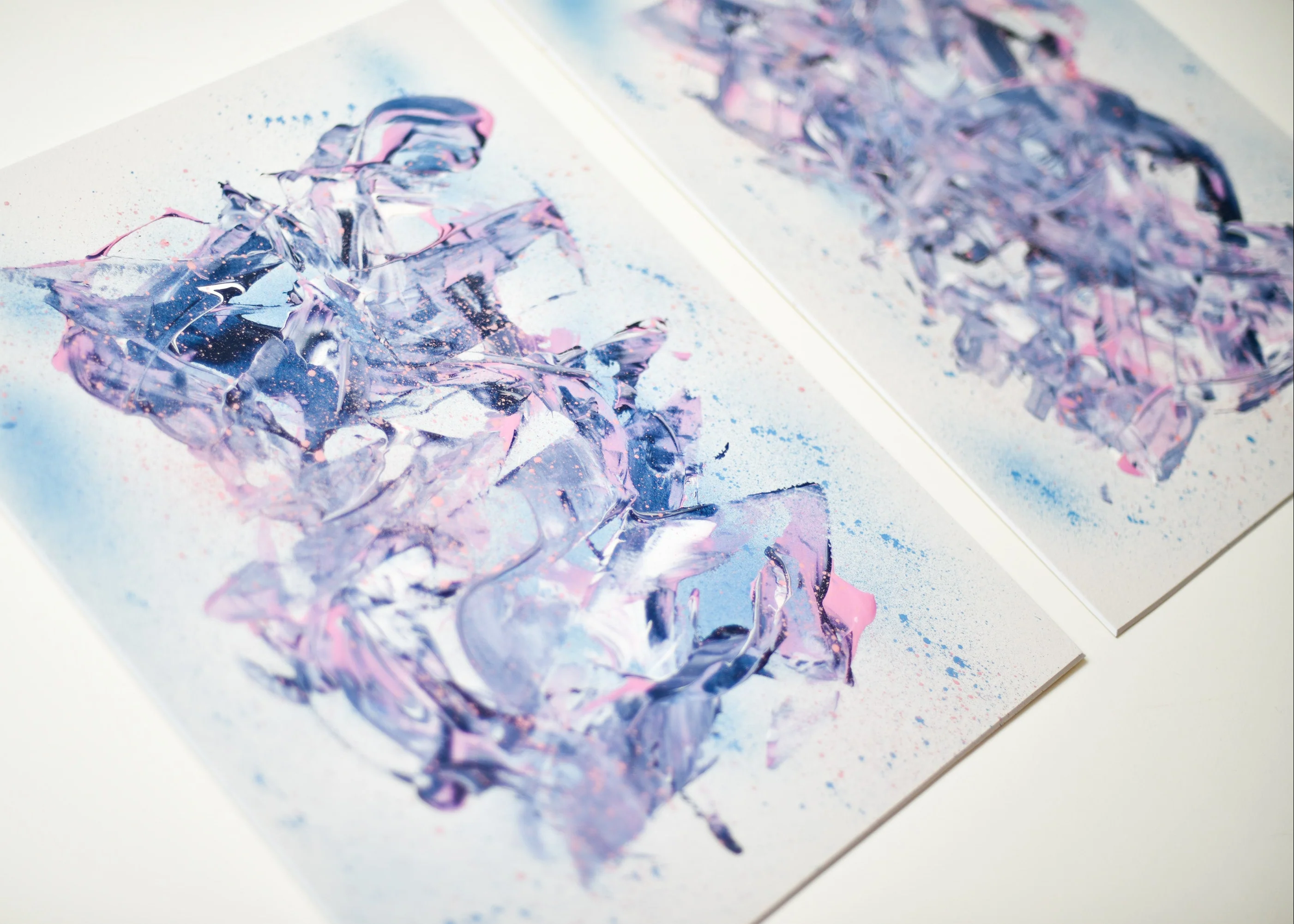 Two Purple Supernovas | Paintings on Cardboard - Image 3