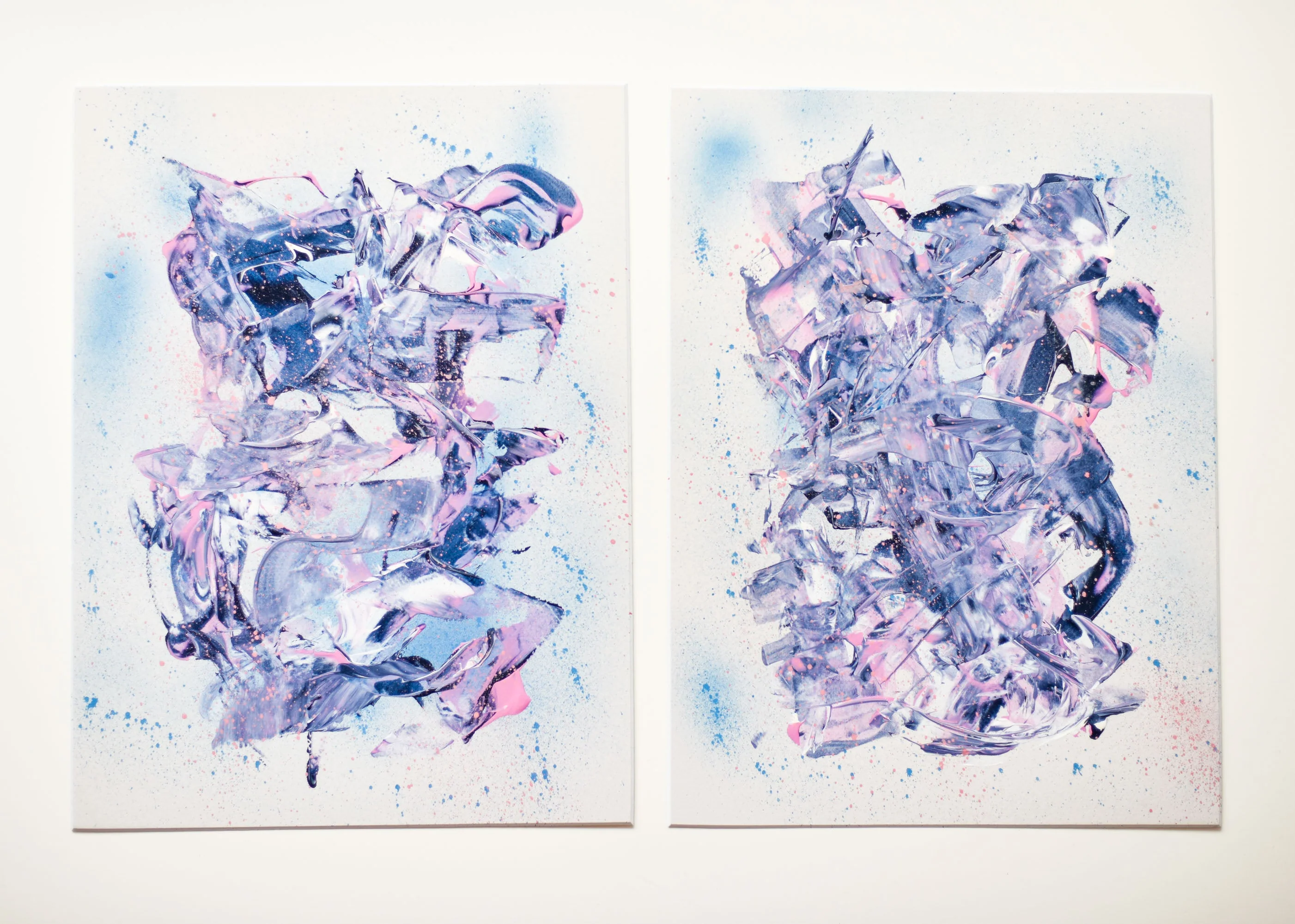 Two Purple Supernovas | Paintings on Cardboard - Image 4