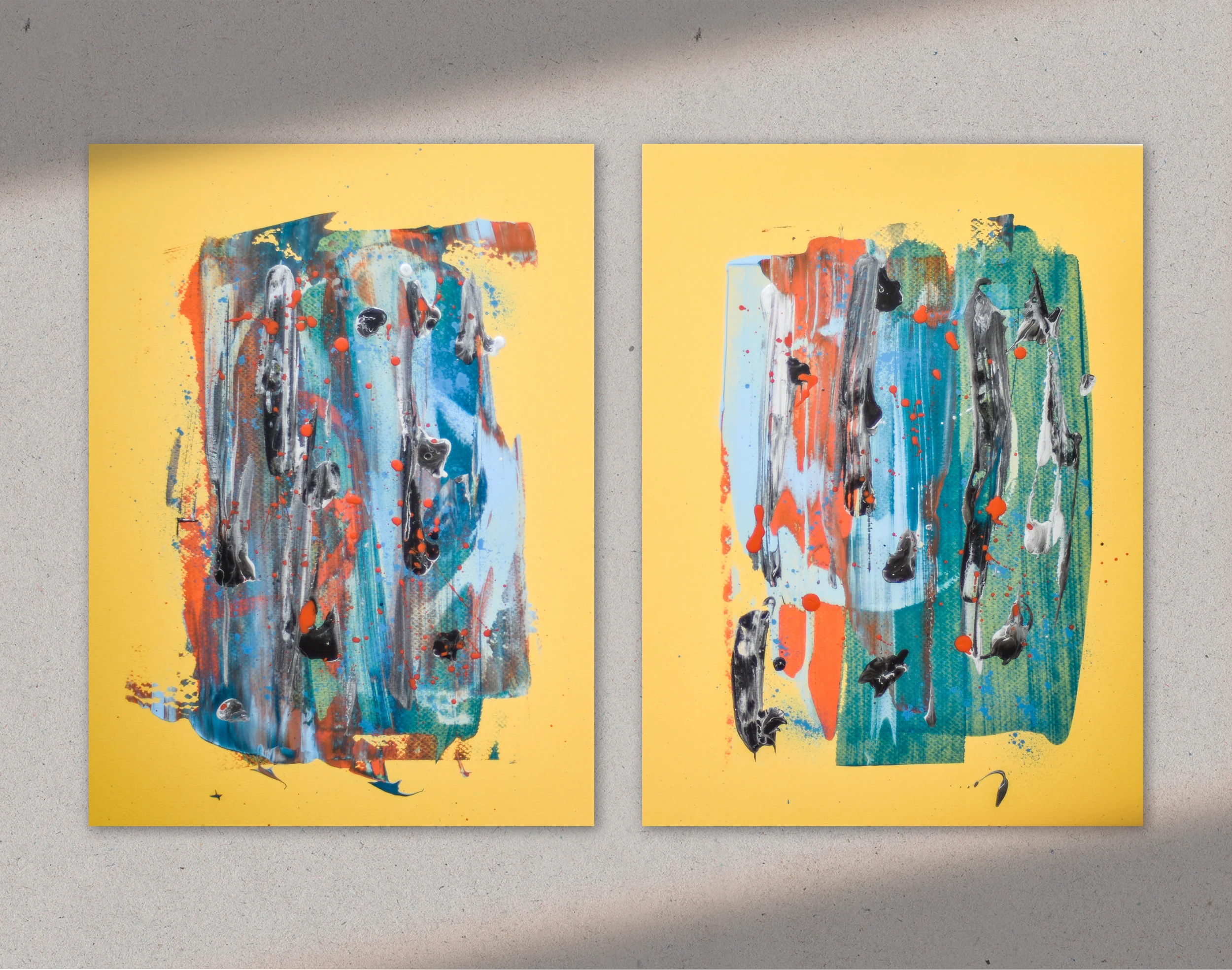 Rain | Paintings on Cardboard