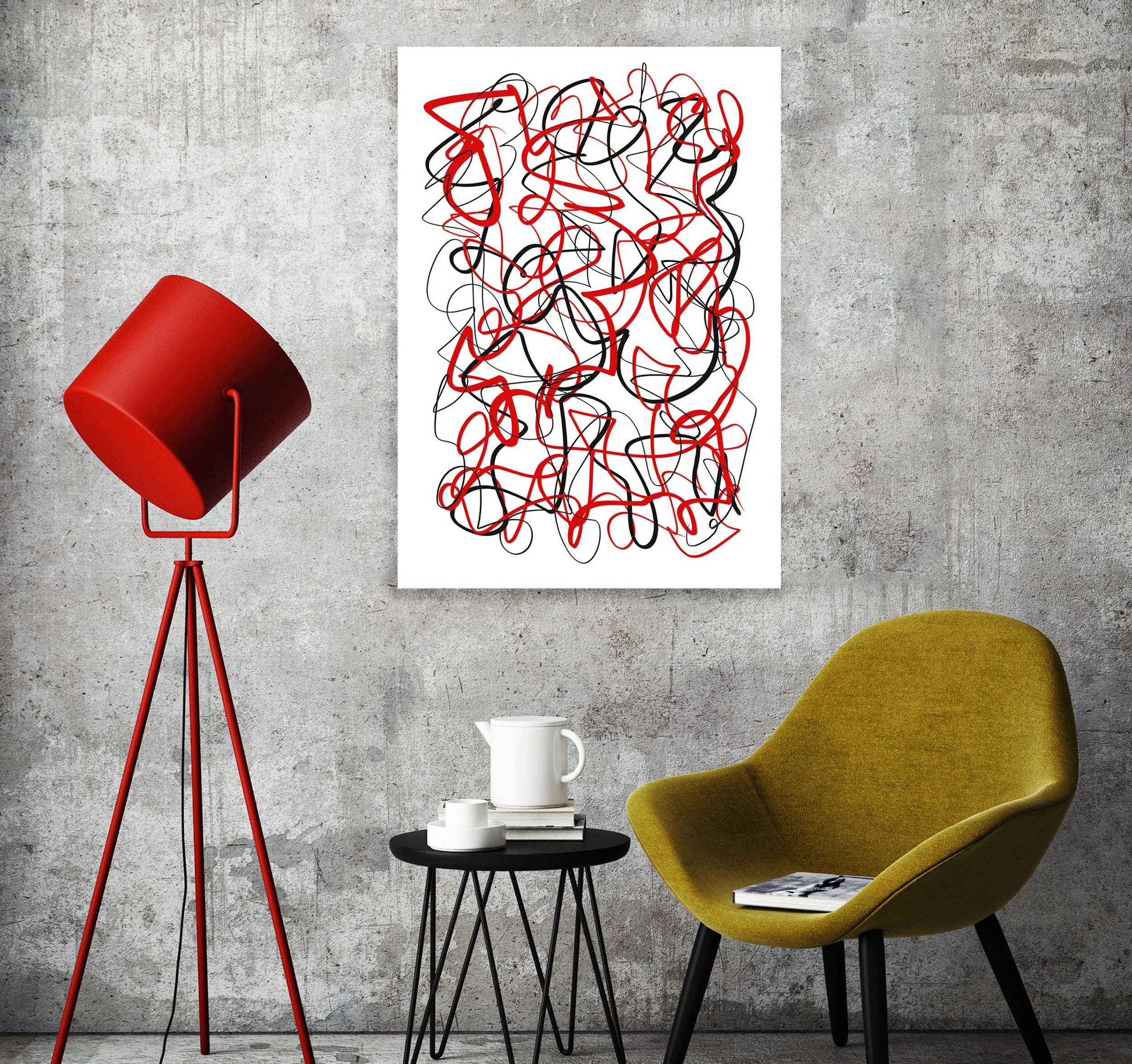 Painting Download | Red and Black