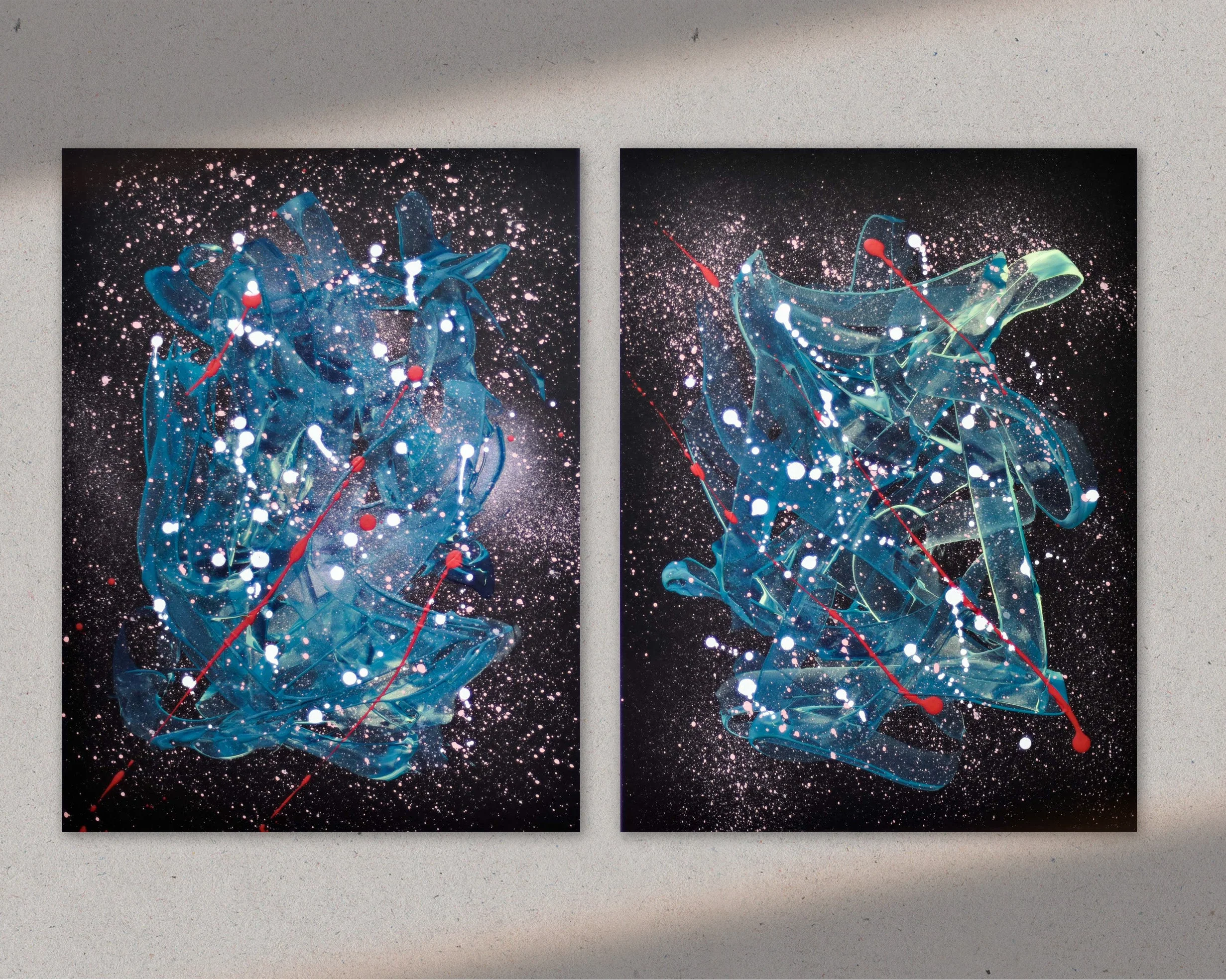 Two Charming Supernovas | Paintings on Cardboard