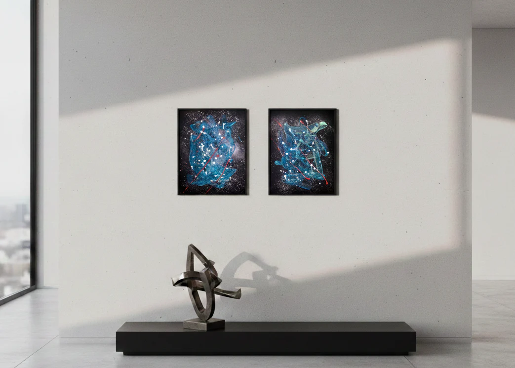 Two Charming Supernovas | Paintings on Cardboard - Image 2