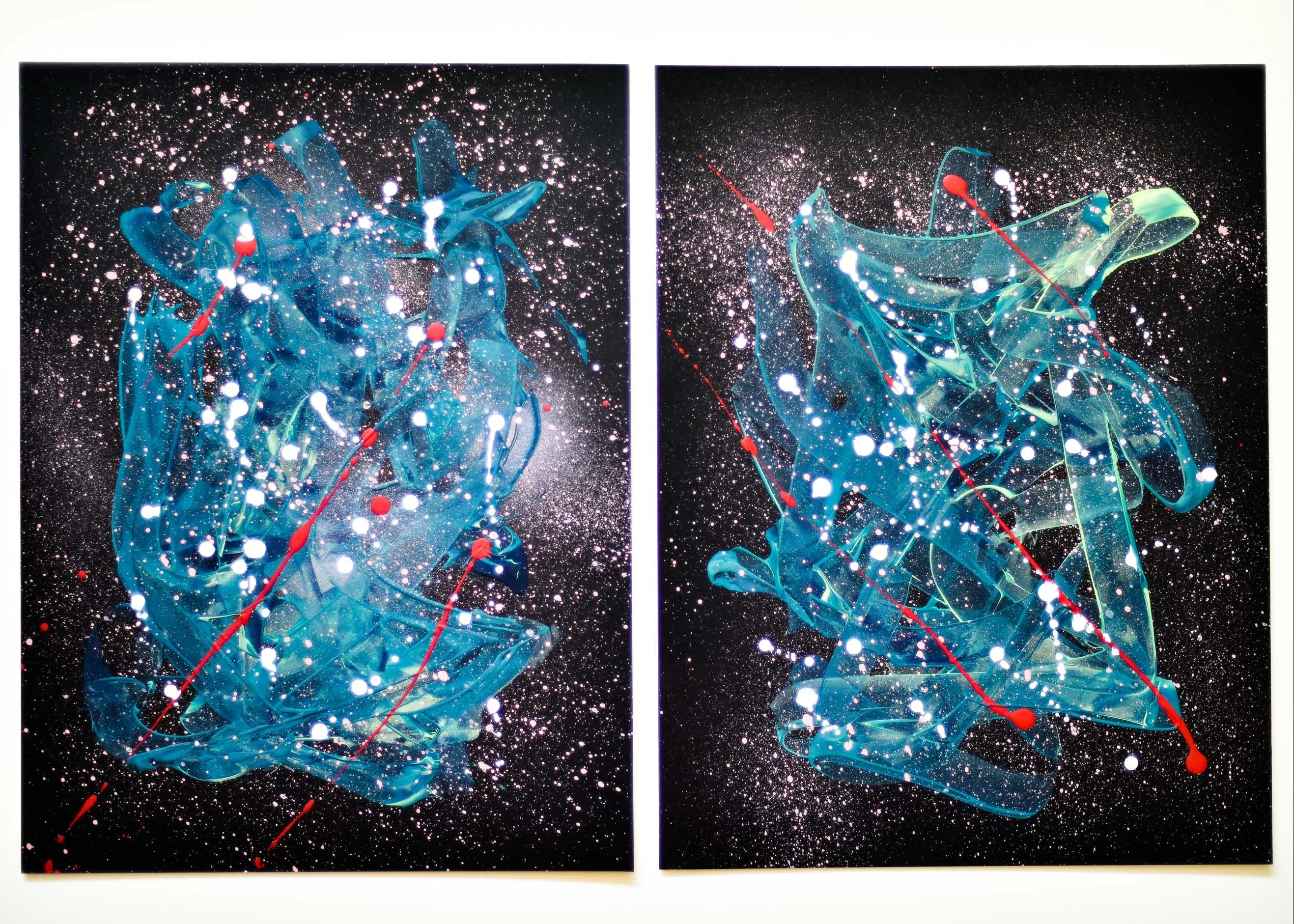 Two Charming Supernovas | Paintings on Cardboard - Image 4