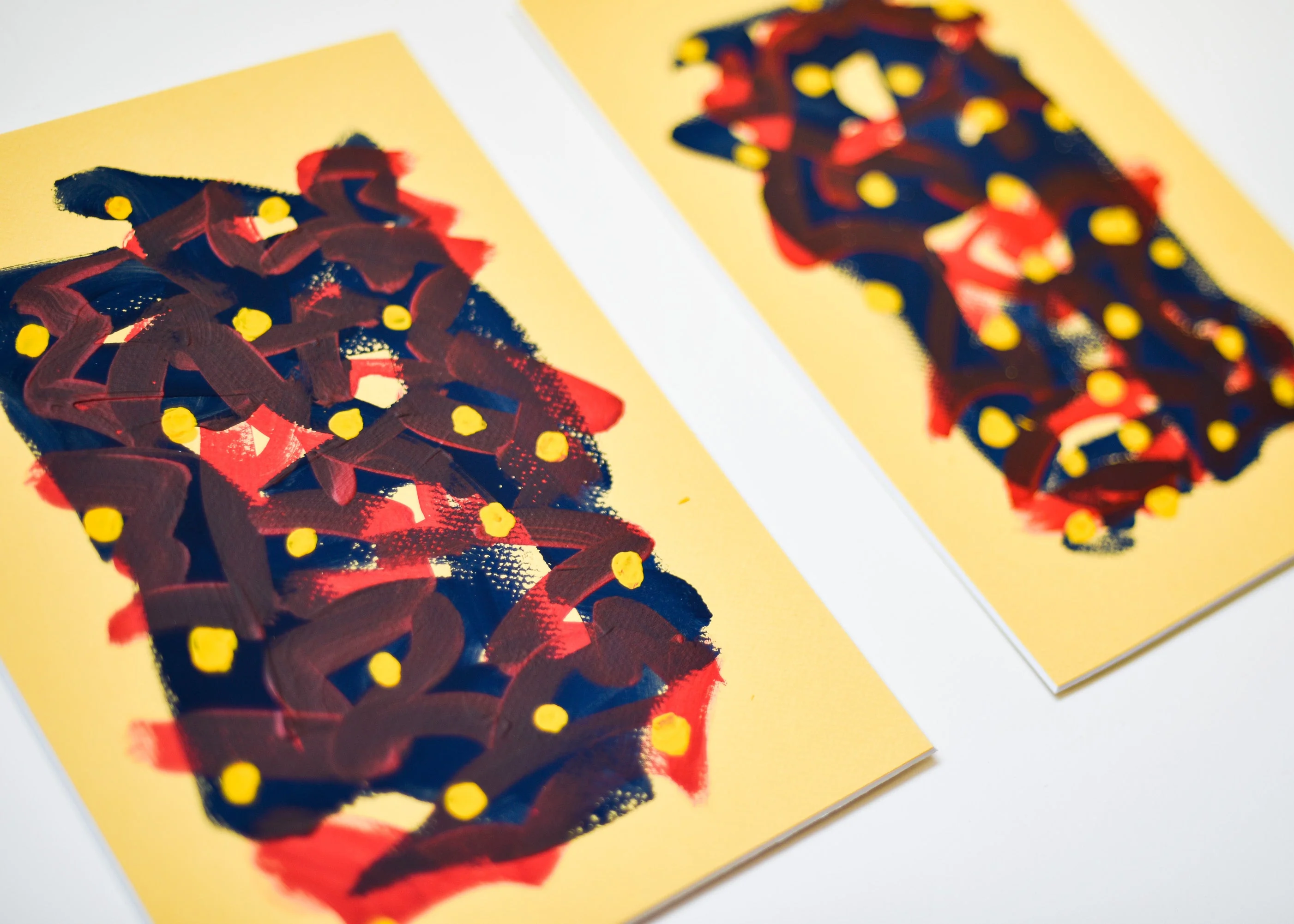 Yellow Diptych | Paintings on Cardboard - Image 3