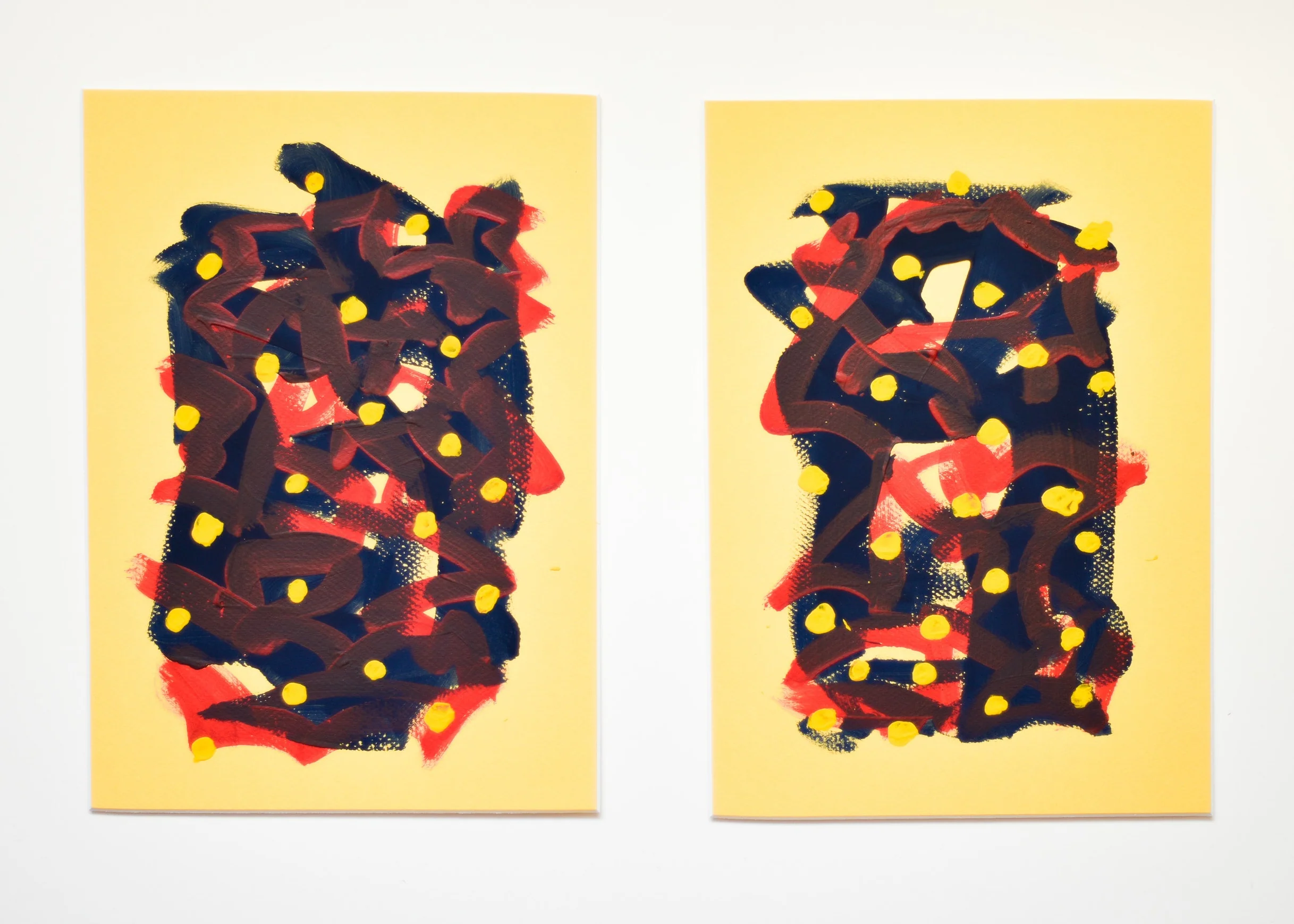 Yellow Diptych | Paintings on Cardboard - Image 4