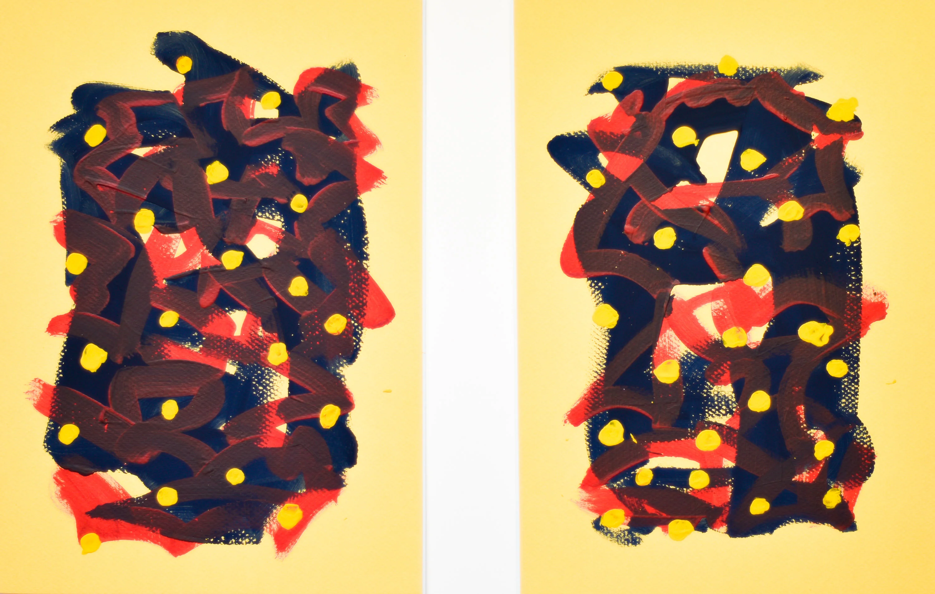 Yellow Diptych | Paintings on Cardboard - Image 5